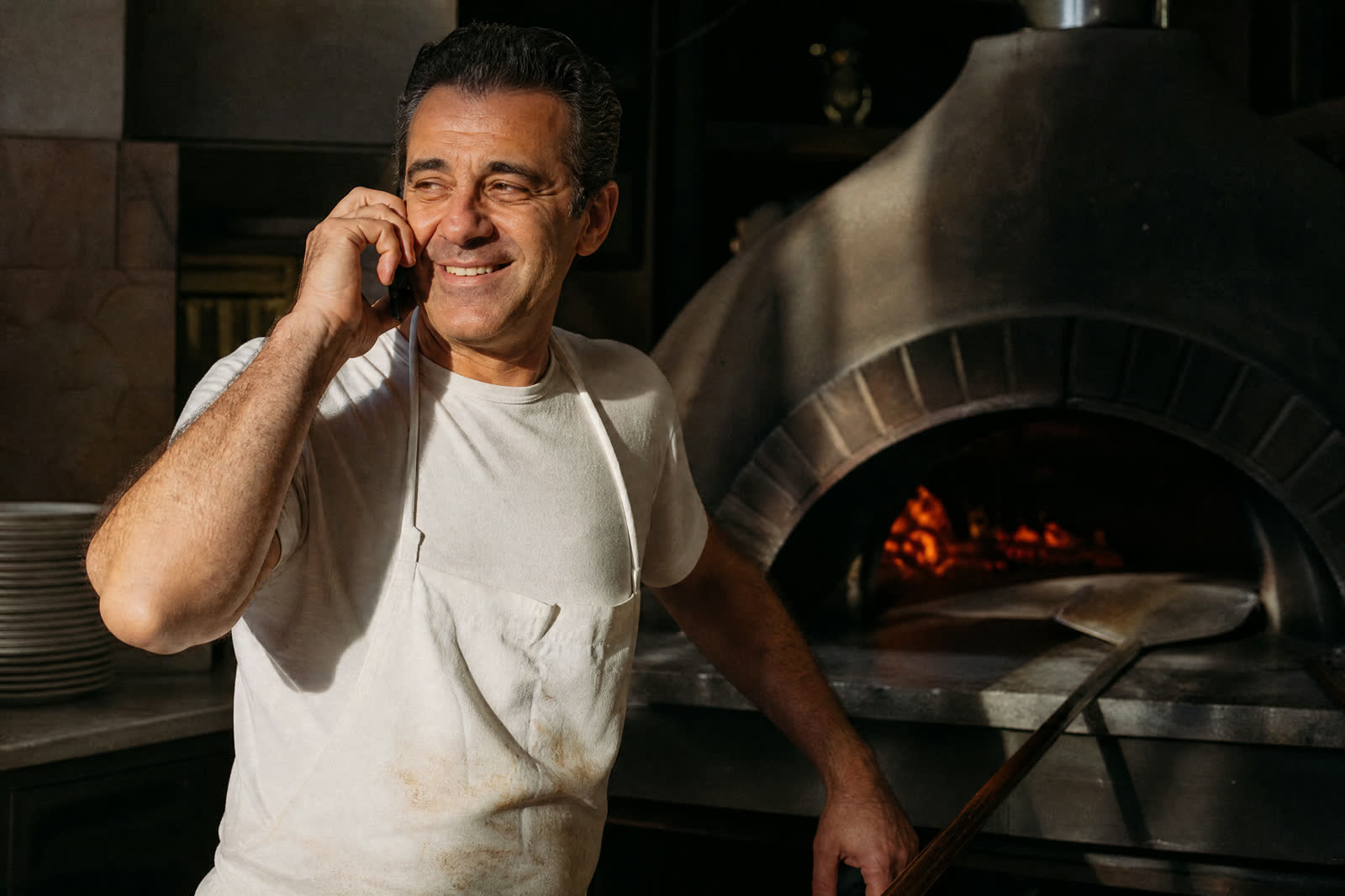 Business owner taking the call